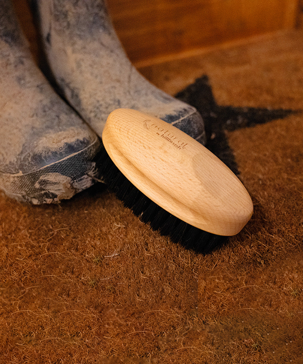 Natural by Hillbrush Large Muddy Shoe Cleaning Brush - Stiff - 100% FSC® Certified Beechwood / Dark Bristle / 6cm 13cm 6.5cm 0.151kg