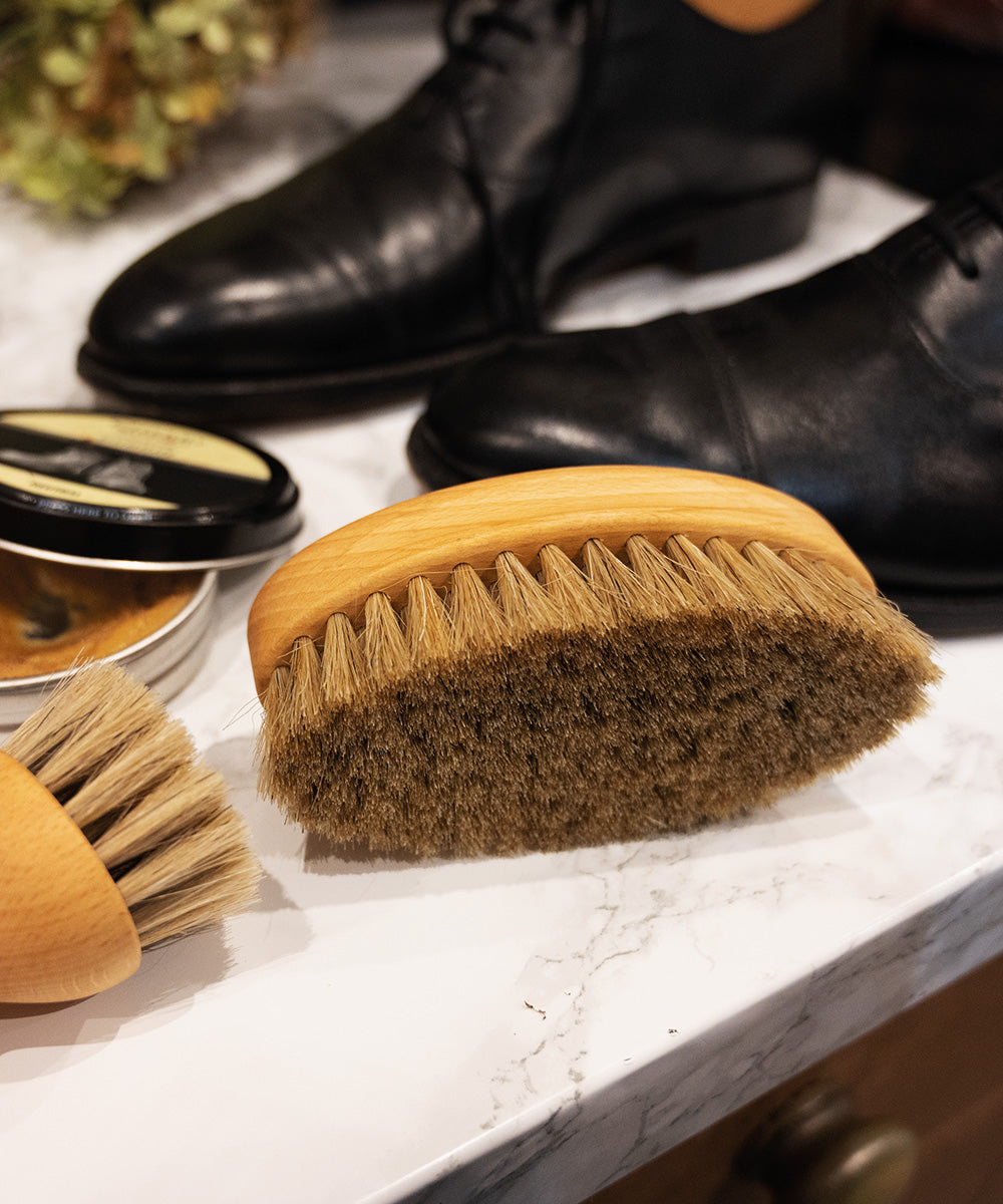 Natural by Hillbrush Large Shoe Shine Brush - Soft - 100% FSC® Certified Beechwood / Horse Hair / 6cm 13cm 6.5cm 0.161kg