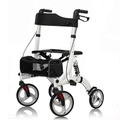 HFK-9211 Dual-Brake Shock-Absorbing Rollator Walker 10" Wheels - White