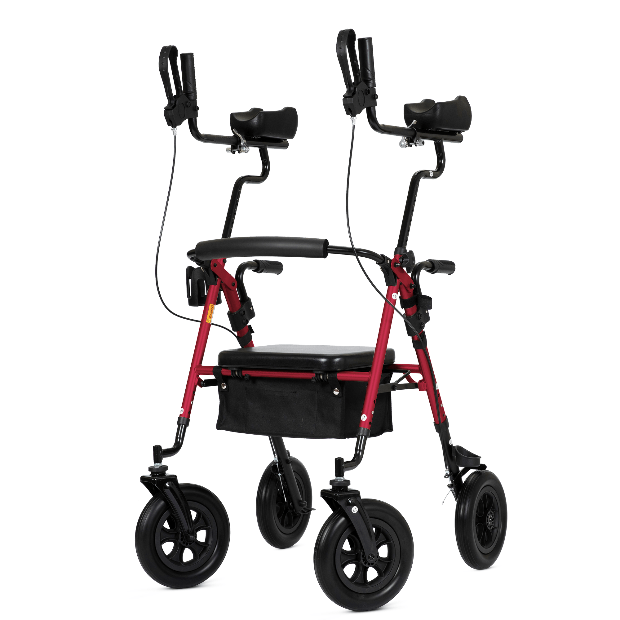 HFK-9236T4 All Terrain Dual-Brake Upright Walker 10" Wheels - Red