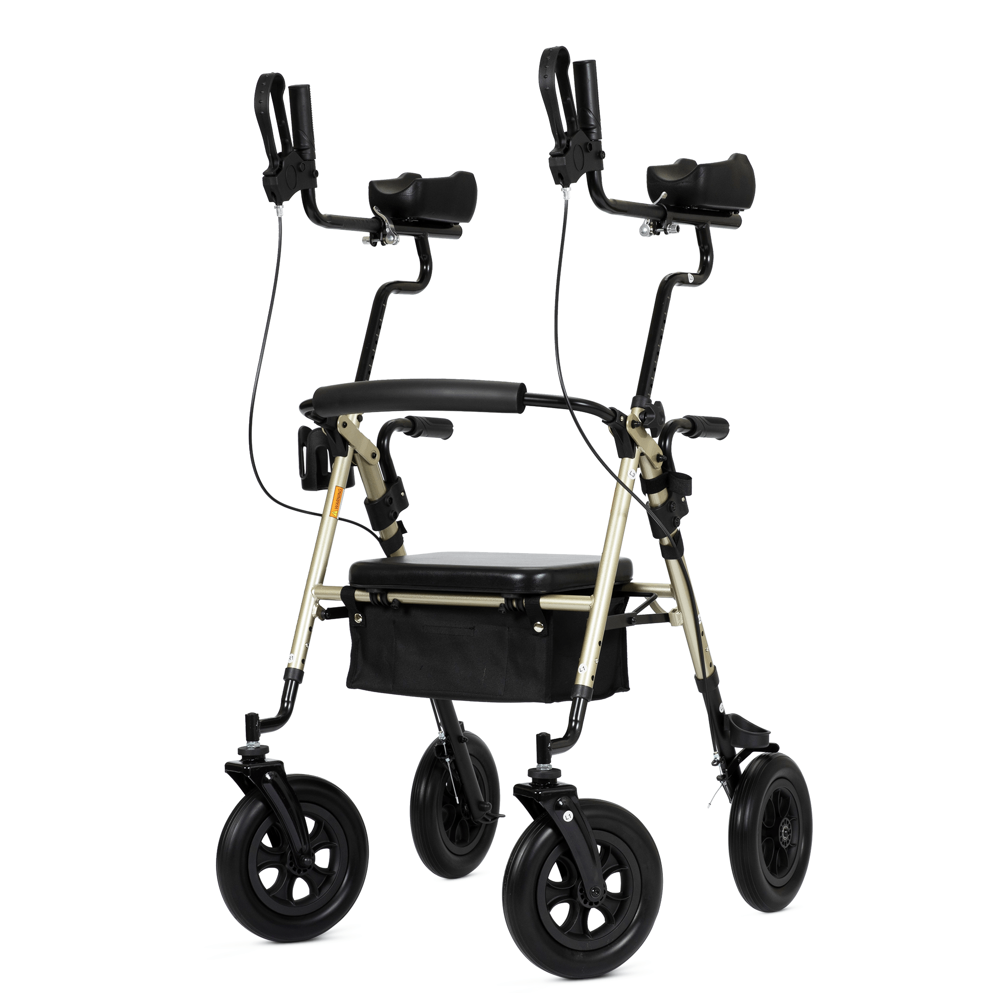 HFK-9236T4 All Terrain Dual-Brake Upright Walker 10" Wheels - Champagne