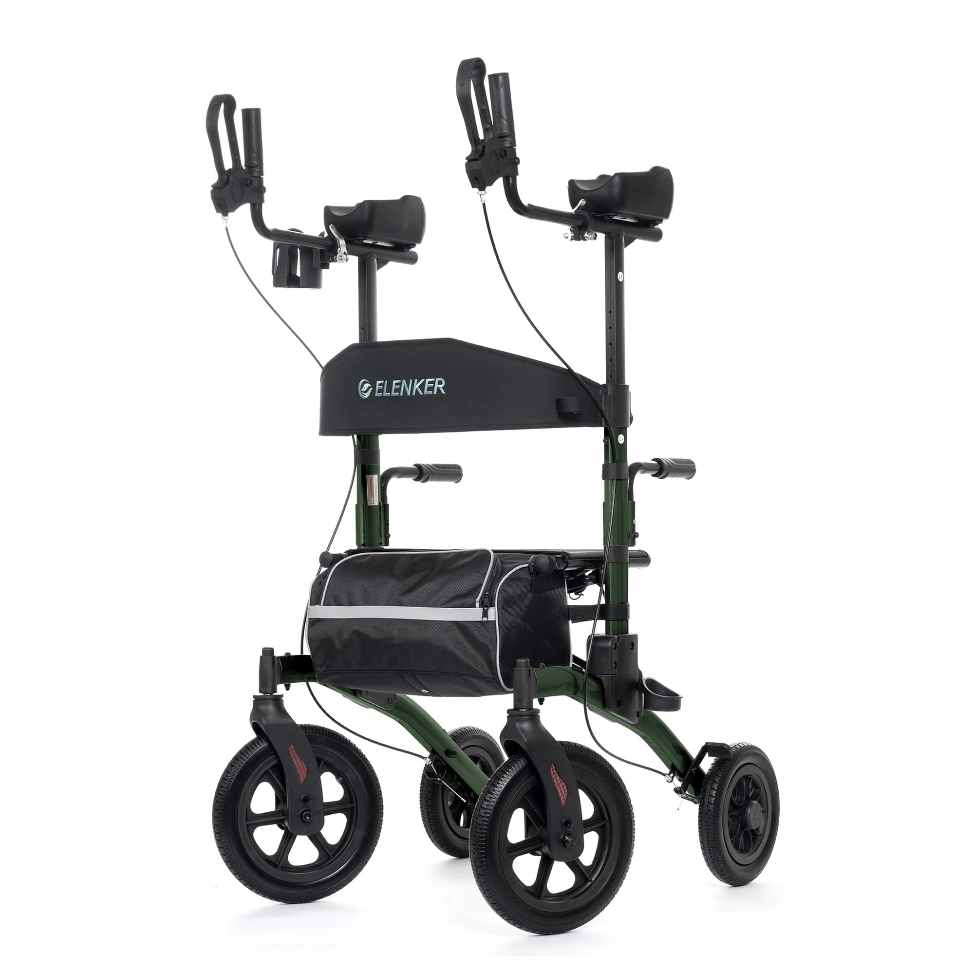HFK-9240-2 All Terrain Dual-Brake Upright Walker 12" wheels - Green