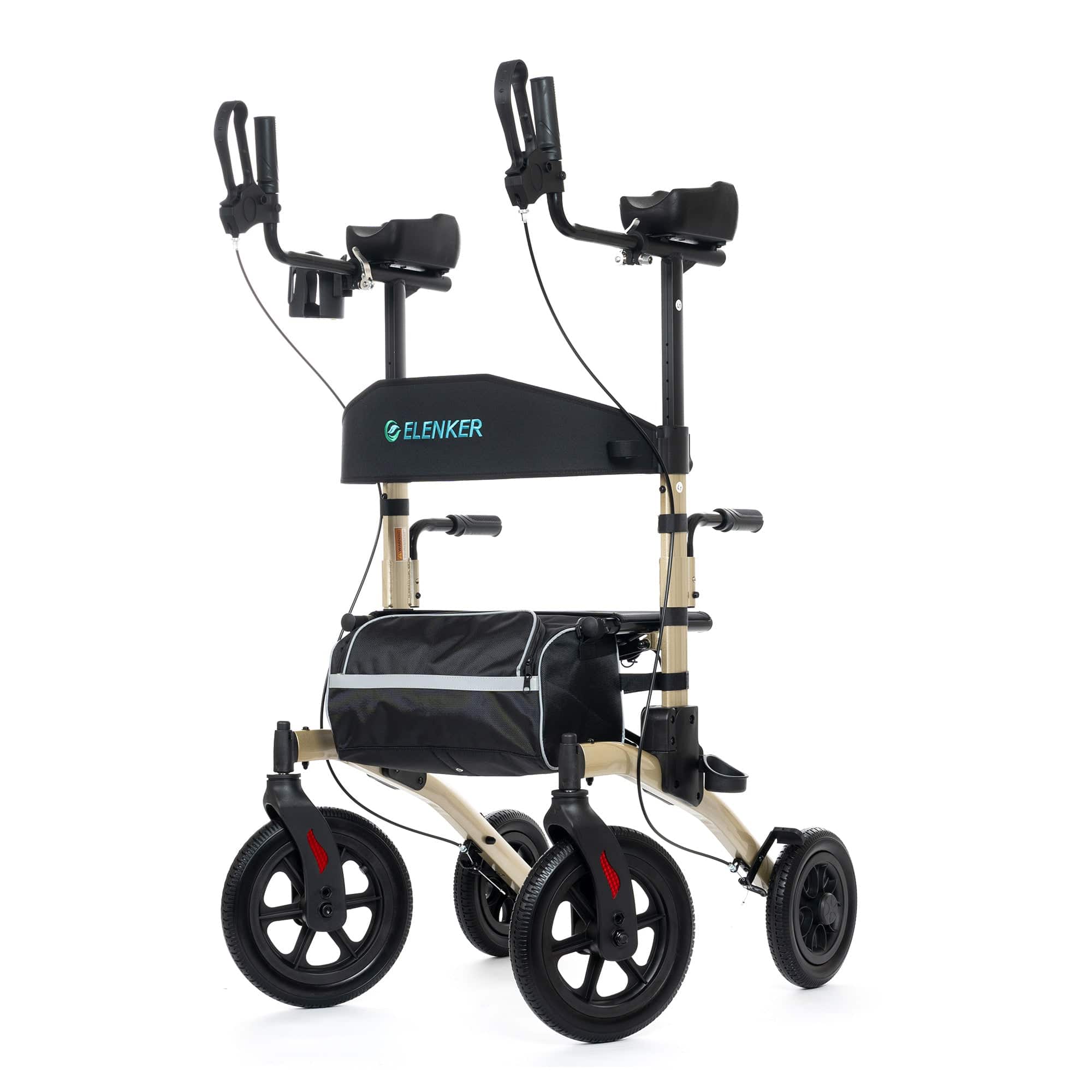 HFK-9240-2 All Terrain Dual-Brake Upright Walker 12" wheels - Champagne
