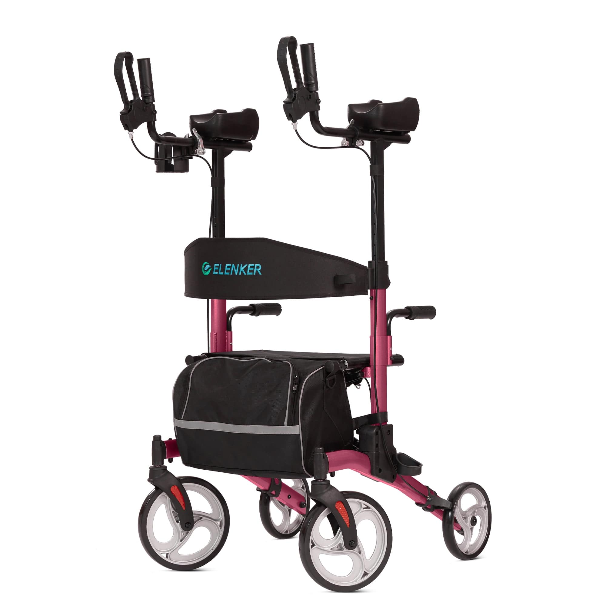 HFK-9240 Dual-Brake Upright walker 10" wheels - Red