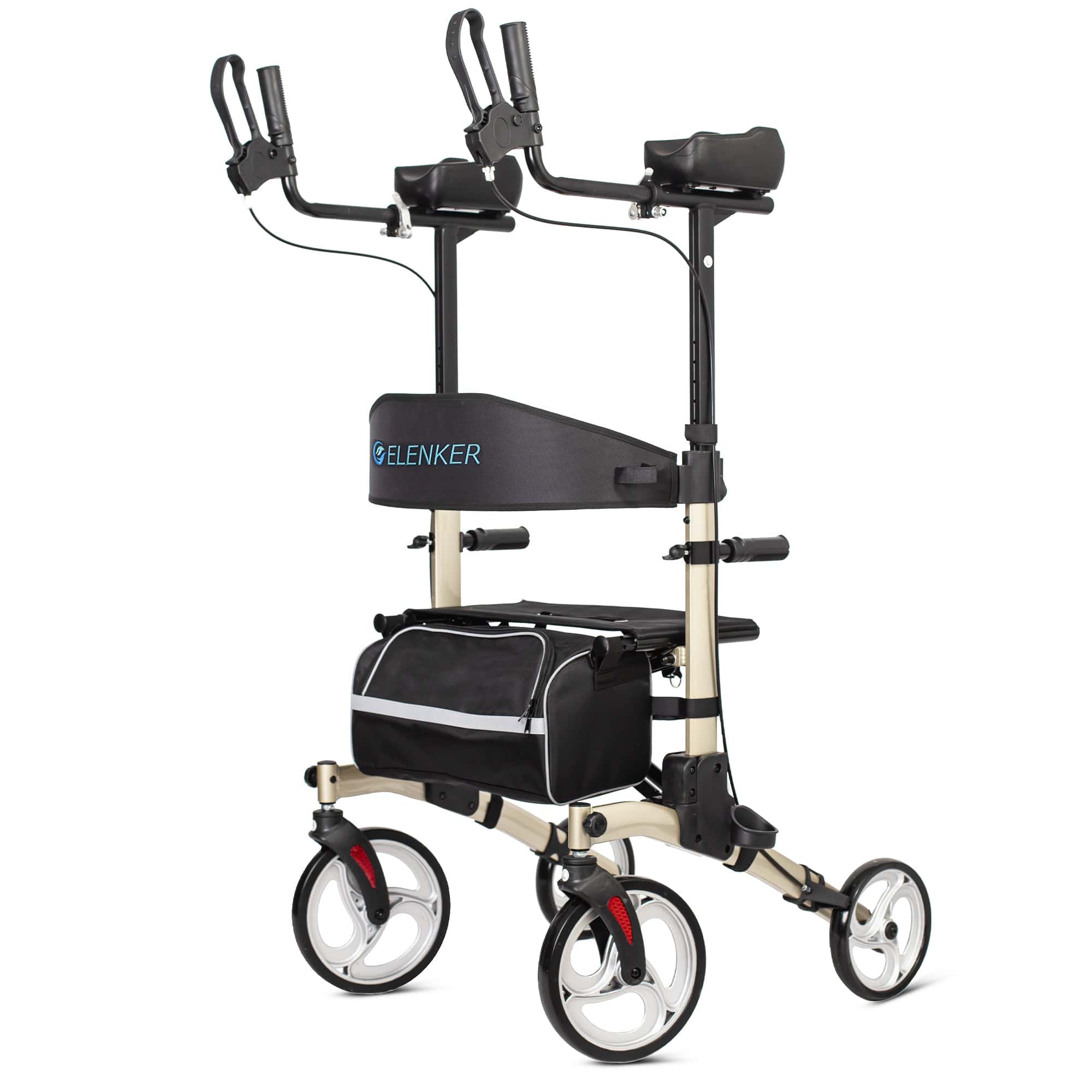 HFK-9240 Dual-Brake Upright walker 10" wheels - Champagne