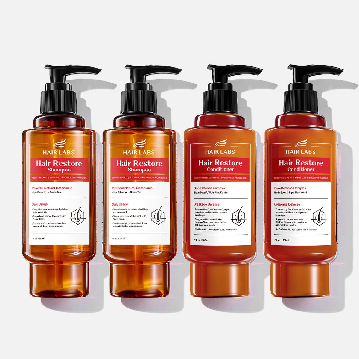 Hair Restore Shampoo and Conditioner Bundle - Shampoo 16oz / Conditioner 7oz*2