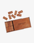 Handcrafted Leather Domino Set - Light Brown