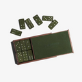Handcrafted Leather Domino Set - Dark Forest Green