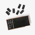 Handcrafted Leather Domino Set - Black