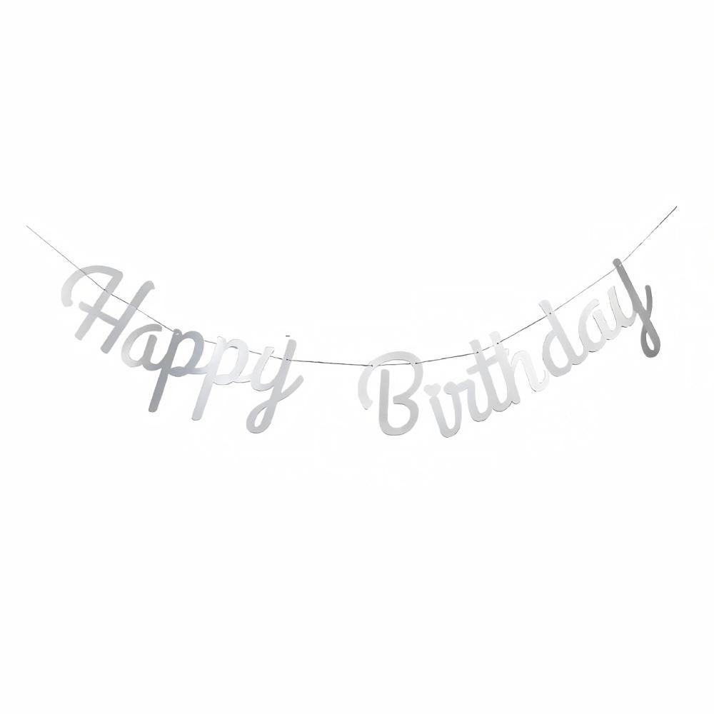 Happy Birthday slinger (Zilver)