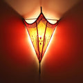 Marokkanische Leder Wandlampe Mouna - Rot