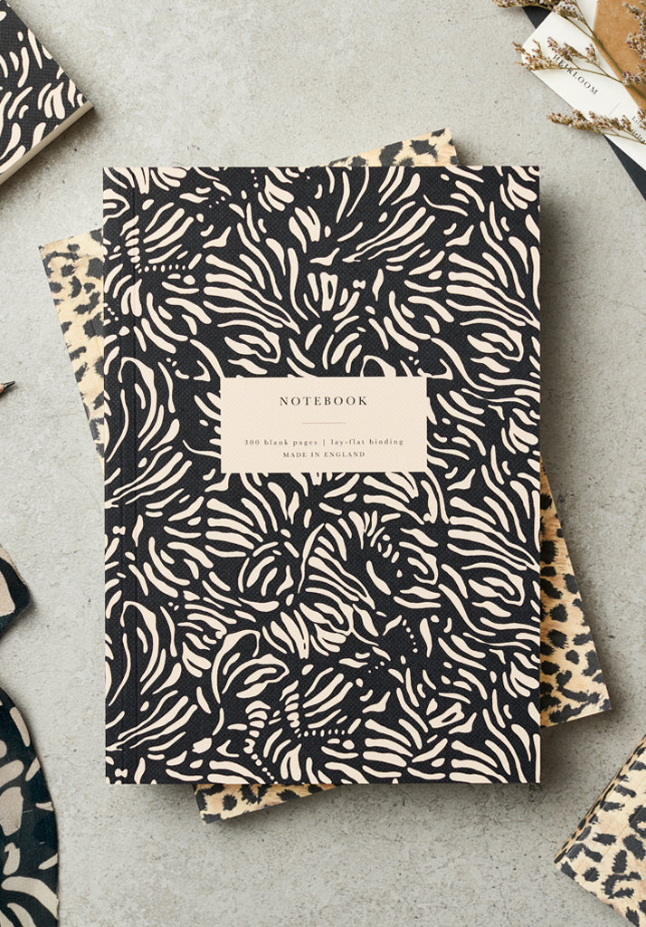 Heirloom Hidden Zebra Print Lay Flat Notebook - One Size