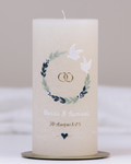 Hochzeitskerze „Heidi & Samuel“ creme – personalisiert mit Namen & Datum