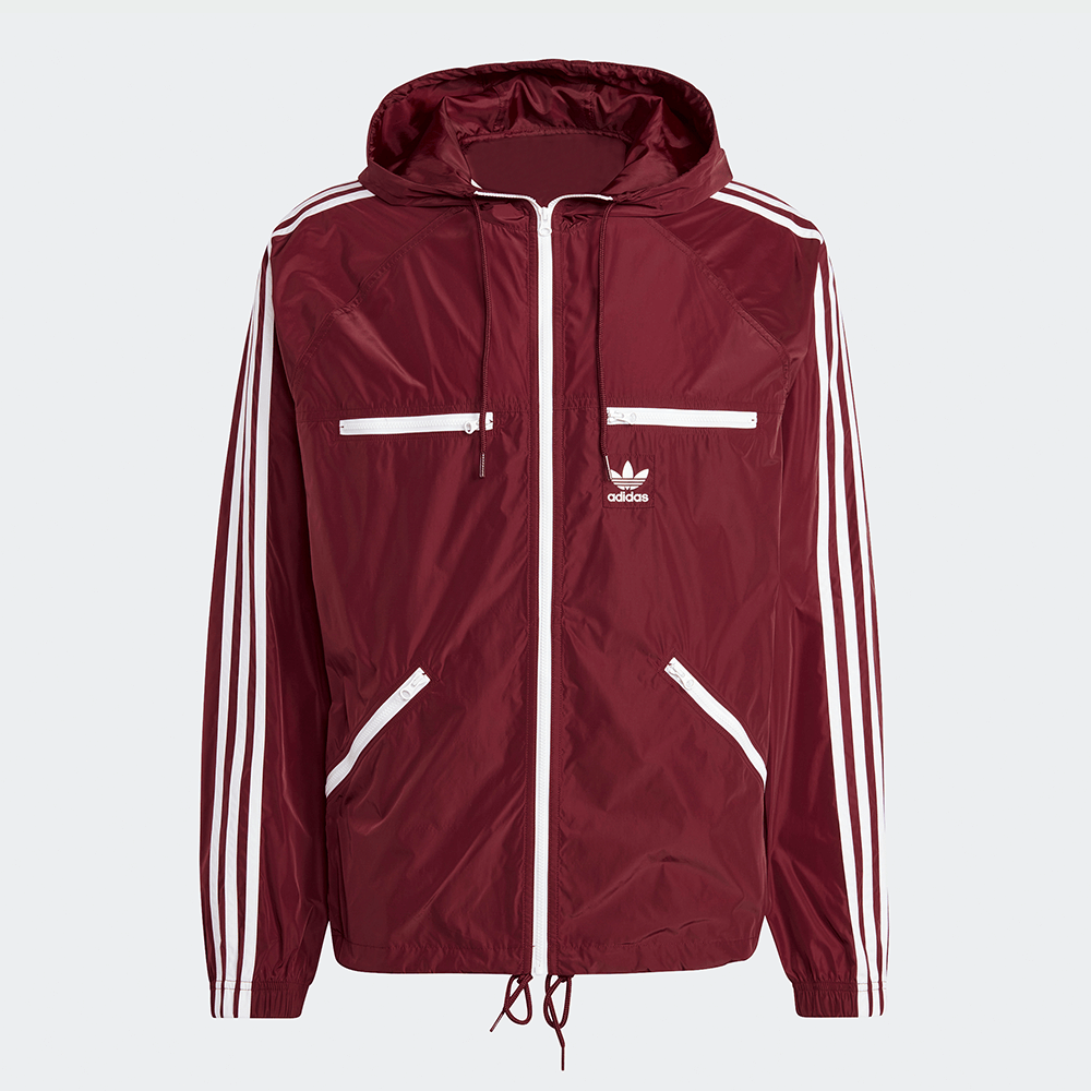 Adidas Classics Windbreaker - Shadow Red / White - M / Weinrot / 100 % Polyester