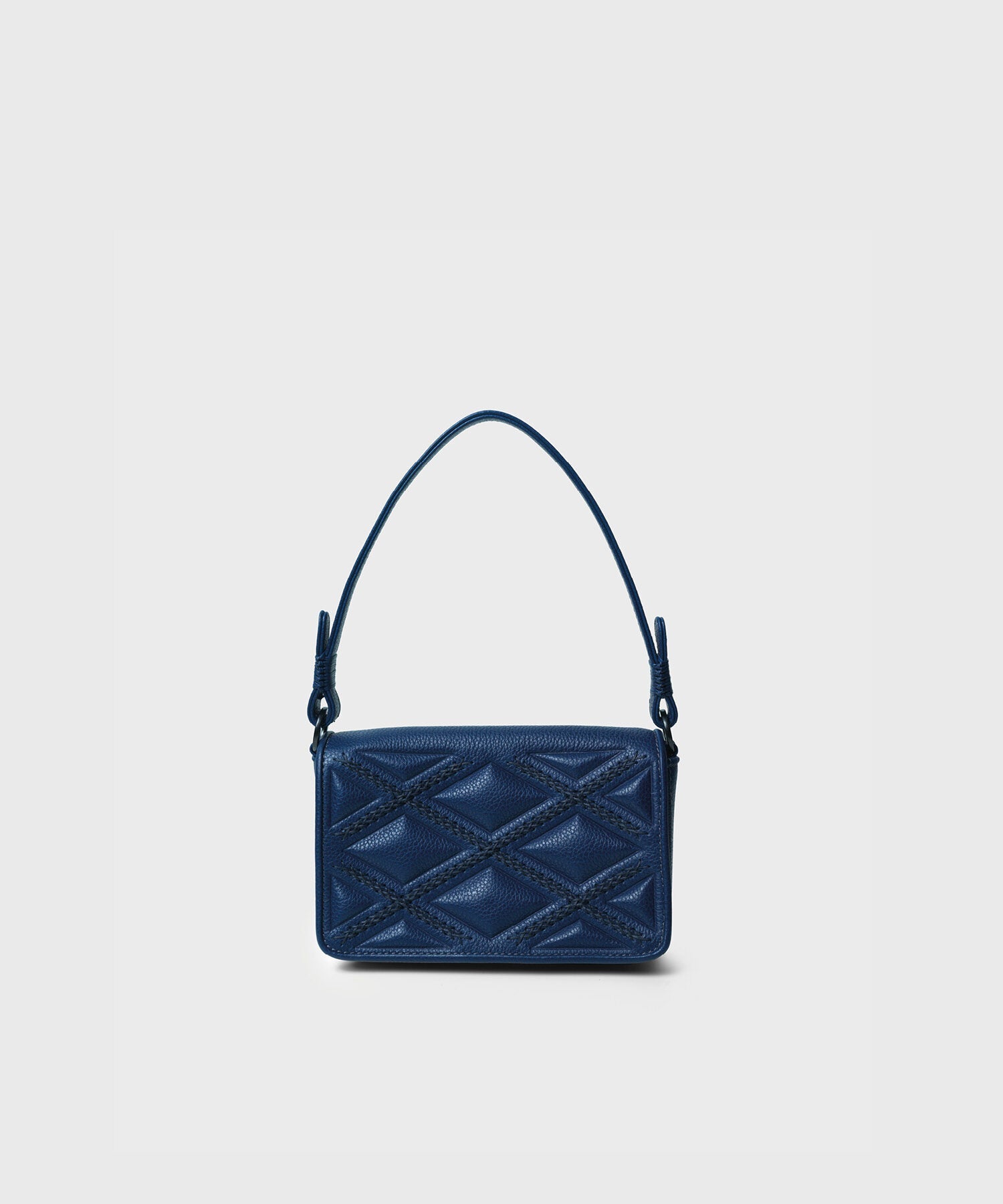 Callista Mini Baguette Quilted Leather Blue