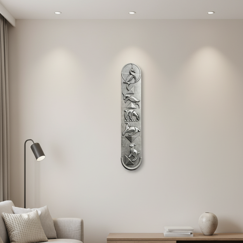 Egyptian Symbols Goat Wall Art - Silver