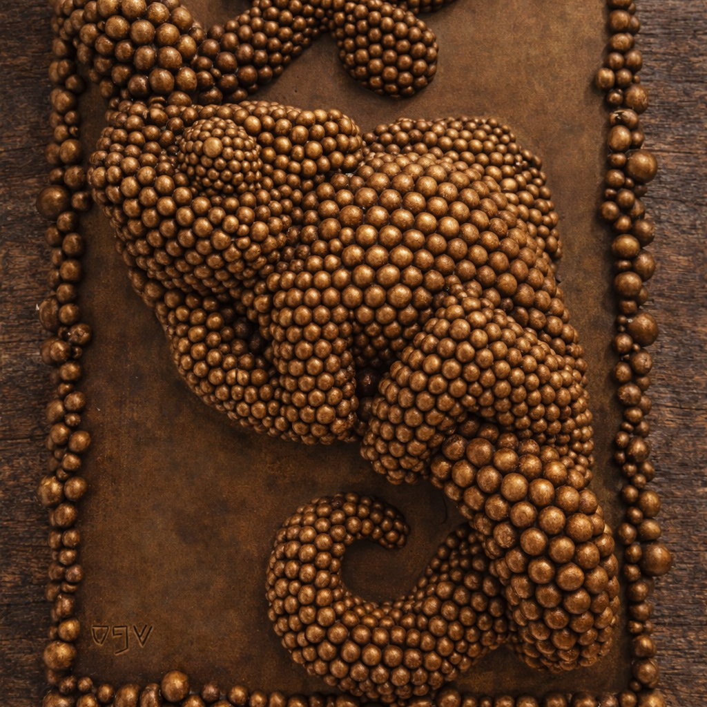 Handcrafted chameleon wall art - Bronze