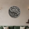 Handcrafted Chameleon Wall Art - Silver