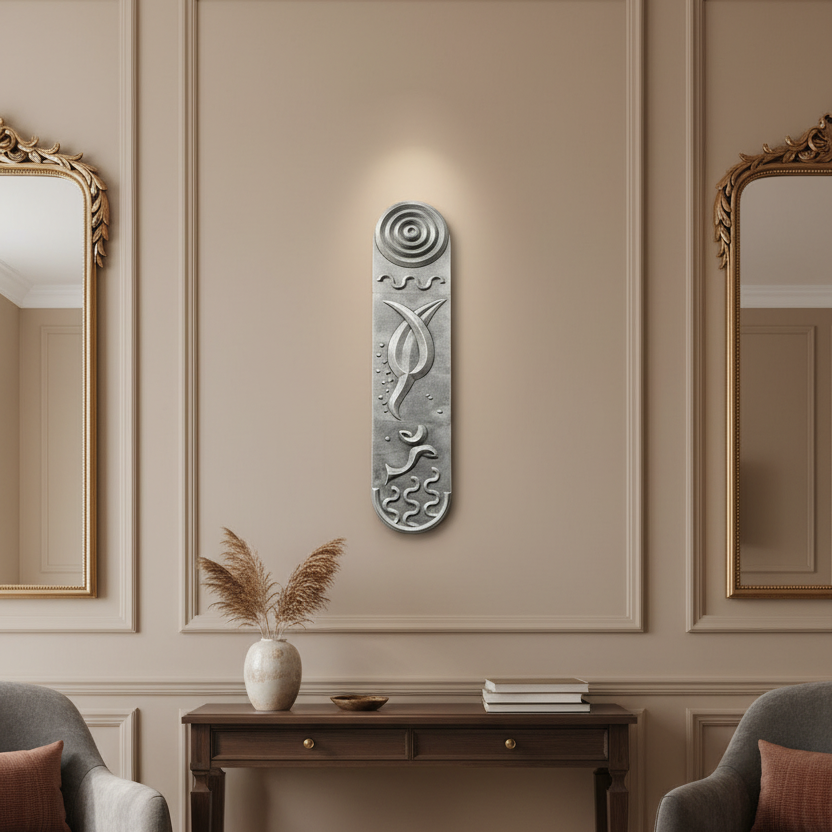 Egyptian Abstract Wall Art - Silver