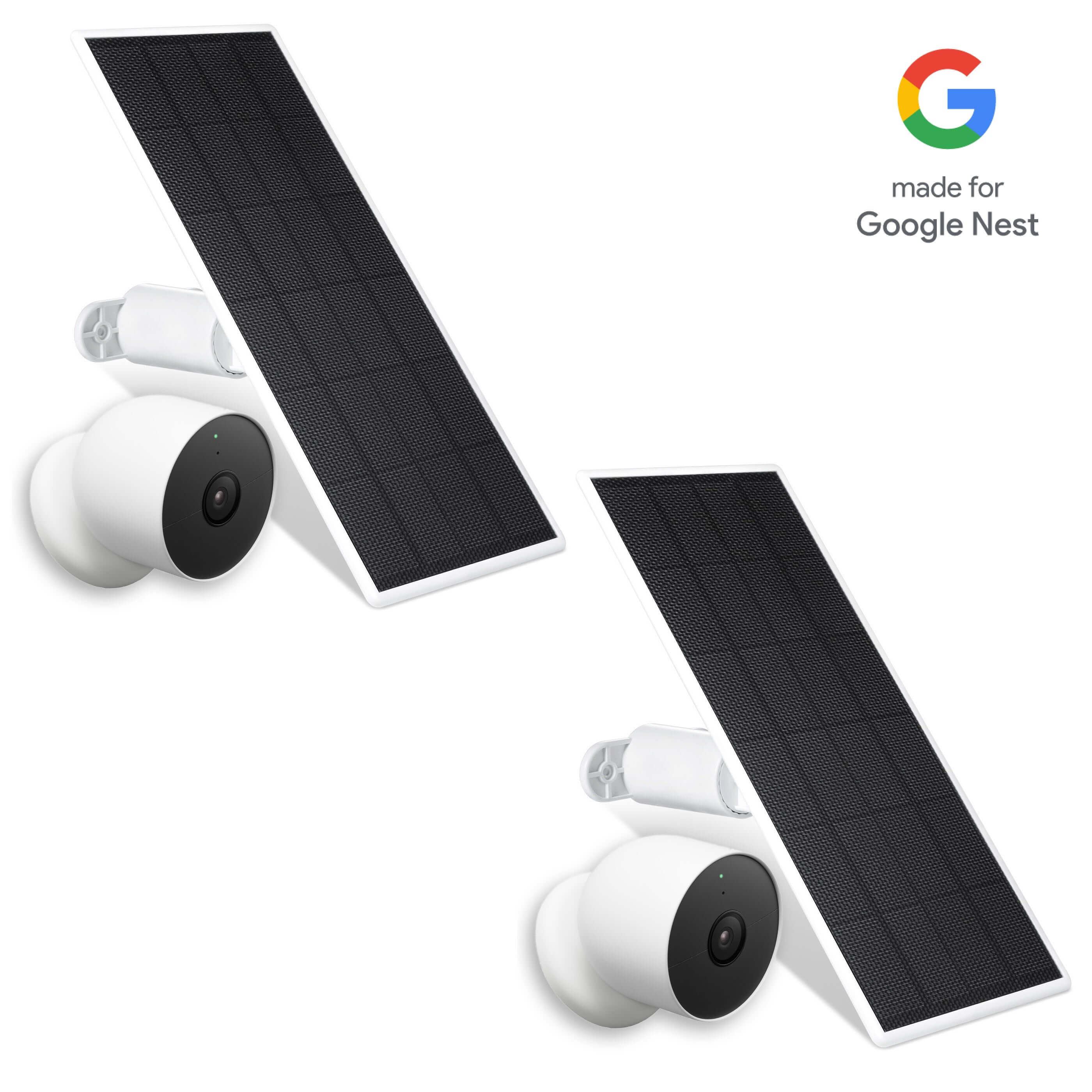 Google Nest Cam (Battery) + Wasserstein Solar Panel Bundle | Made for Google - 2-Pack
