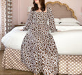 THE AUDREY DRESS ESPRESSO BLOOM - L