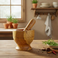 Handcrafted Wooden Mortar & Pestle Set – Natural Herb & Spice Grinder