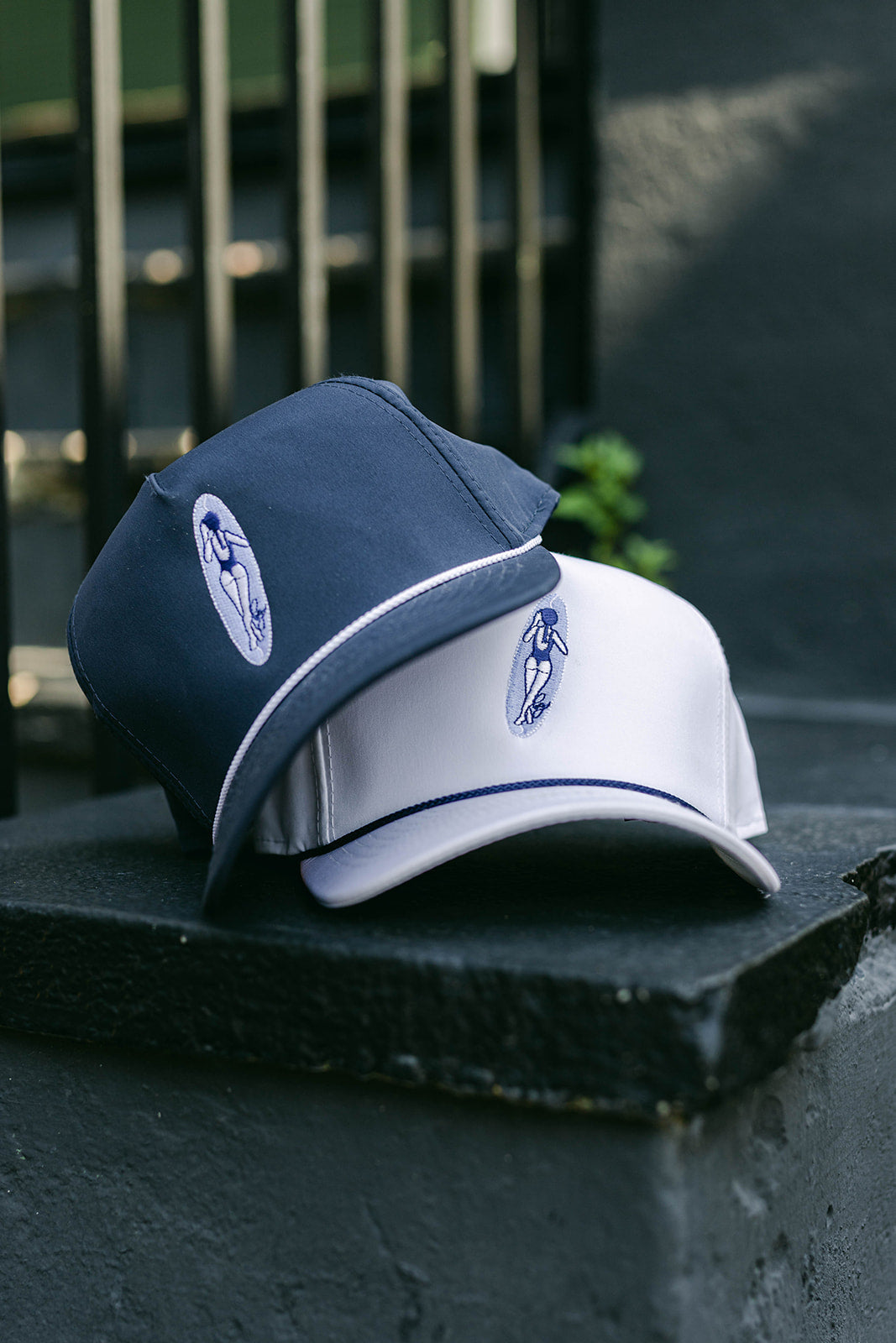 Summer Hats - White with Blue Surfboard