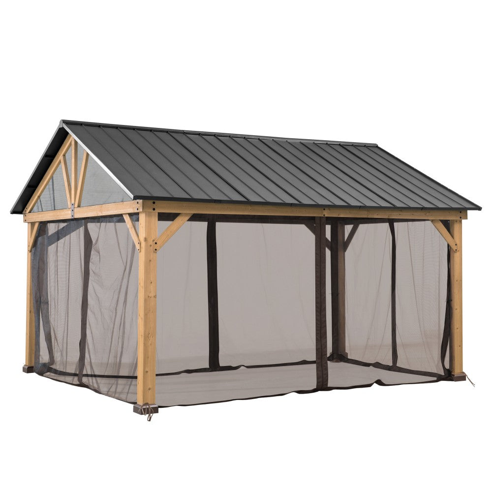 SUNJOY 4.65m x 4.04m Mosquito Netting for Wood Gazebo
