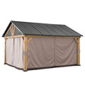 SUNJOY 4.65m x 4.04m Gazebo Curtains for Wooden Gazebo