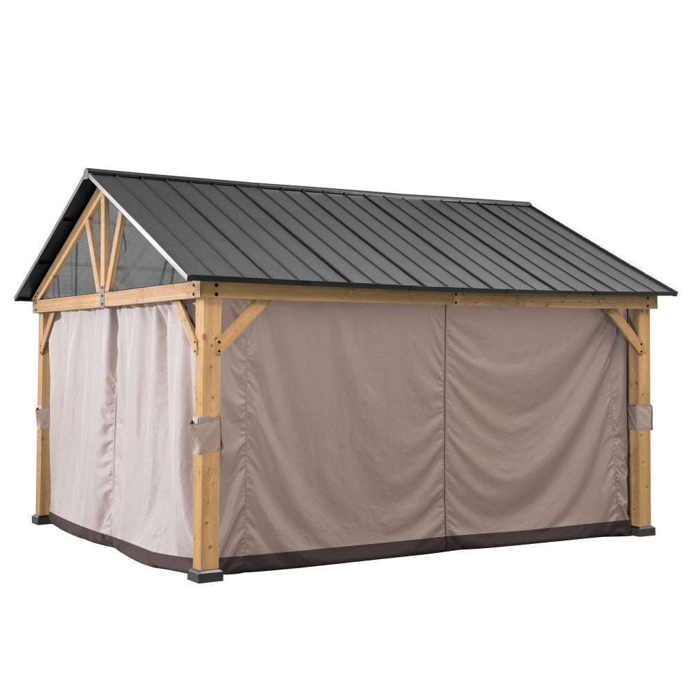 SUNJOY 4.65m x 4.04m Gazebo Curtains for Wooden Gazebo