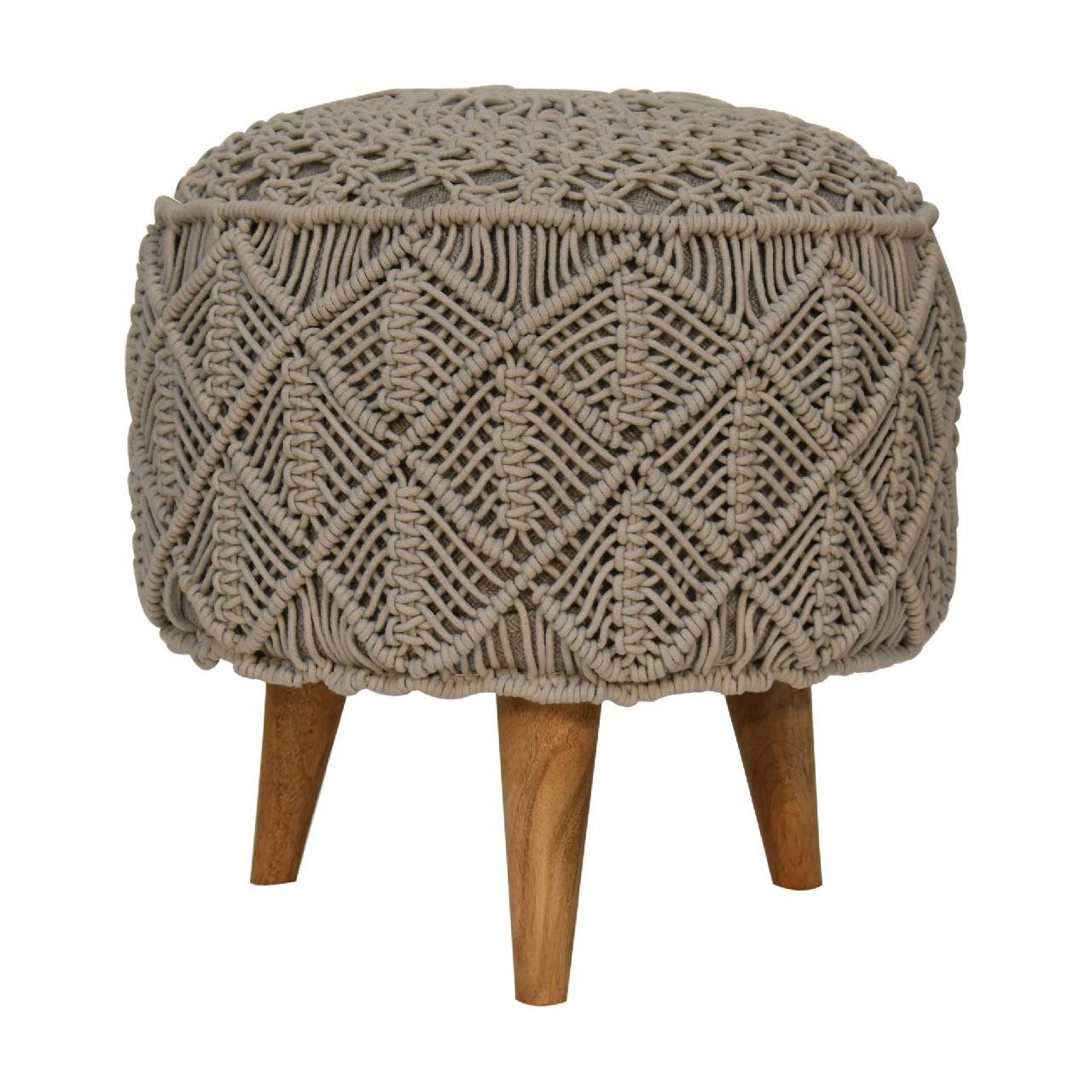 Crotchet Grey Footstool