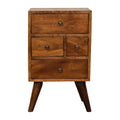 4 Drawer Multi Chestnut Bedside – Durable and Elegant Bedroom Table