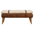 Bouclé Buffalo Hide Leather Bench – Premium Upholstered Bench