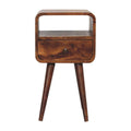 Mini Chestnut Bedside Table - Solid Mango Wood, Nordic Style, 1 Drawer