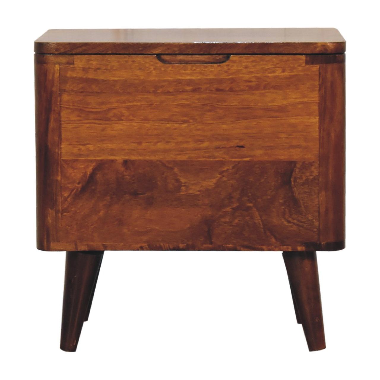 Chestnut Lid-up Storage Stool