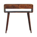 Sonata Chestnut Console Table – 100% Solid Mango Wood, Nordic Design, 2 Drawers & Open Slot, Modern Storage Solution