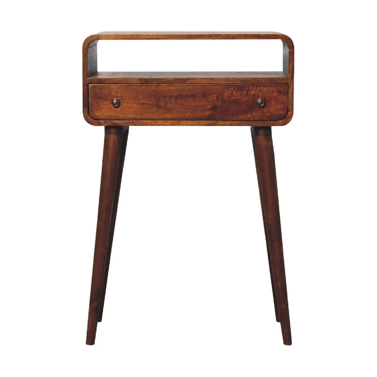 Chestnut Nordic Style One Drawer/Open Slot Console Table