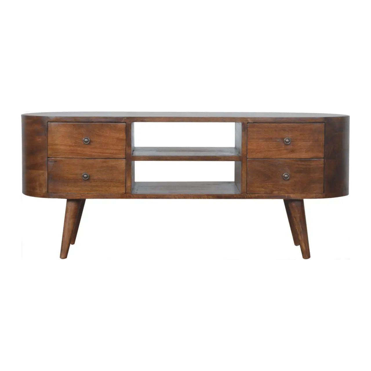 Chestnut Rounded Entertainment Unit