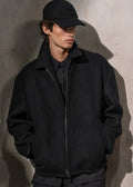 ITALIAN WOOL ZIP JACKET - Noir - L