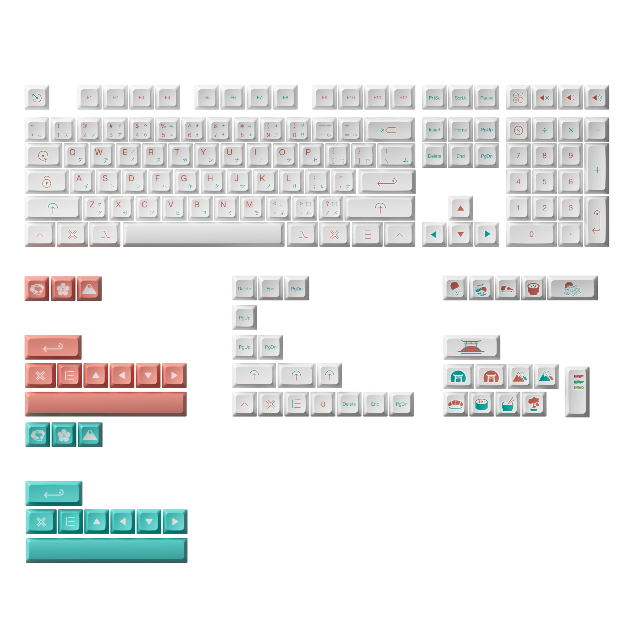 Red Fuji Keycap Set (161-Key) - JDA