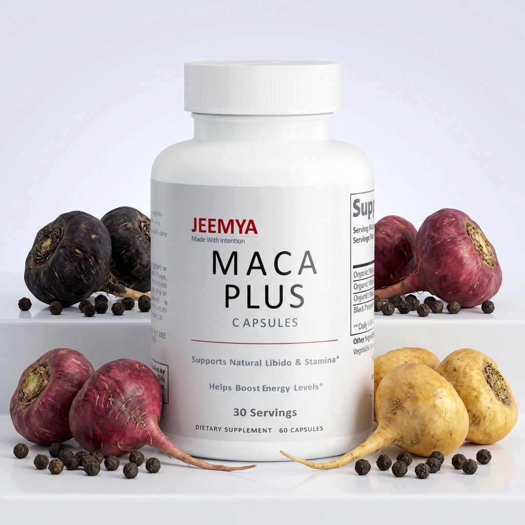 Jeemya Maca Plus | Foundational Herbal & Holistic Support for Daily Use 60 Capsules (30 Servings)