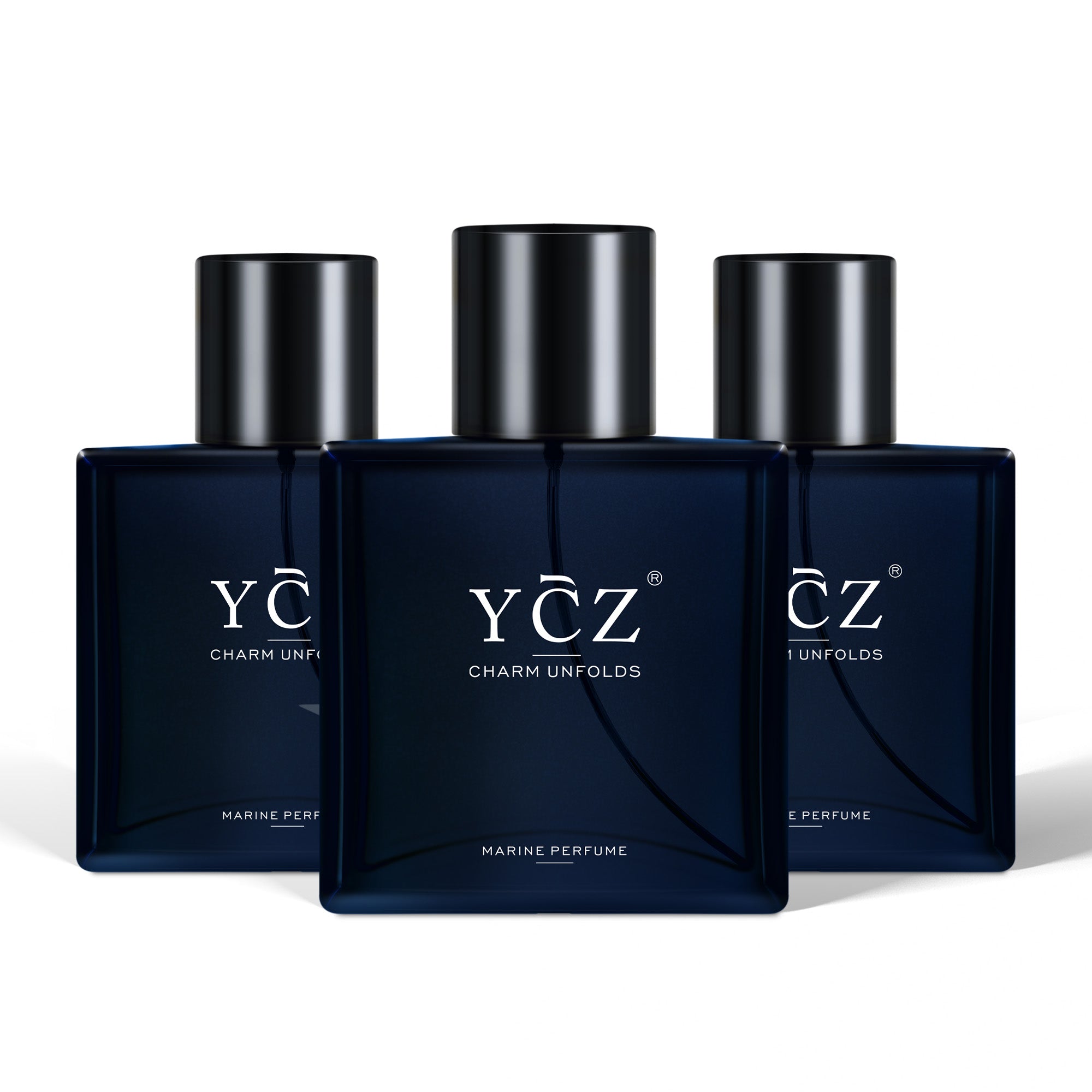 YCZ Midnight Marine Eau De Parfum – 3 Bottles - 5.01 oz / 150 ml- Three bottles (50ml each)