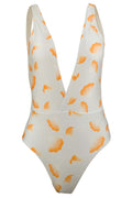 Jacky Deep Plunge One Piece Swimsuit - Ginkgo Ivory - Large