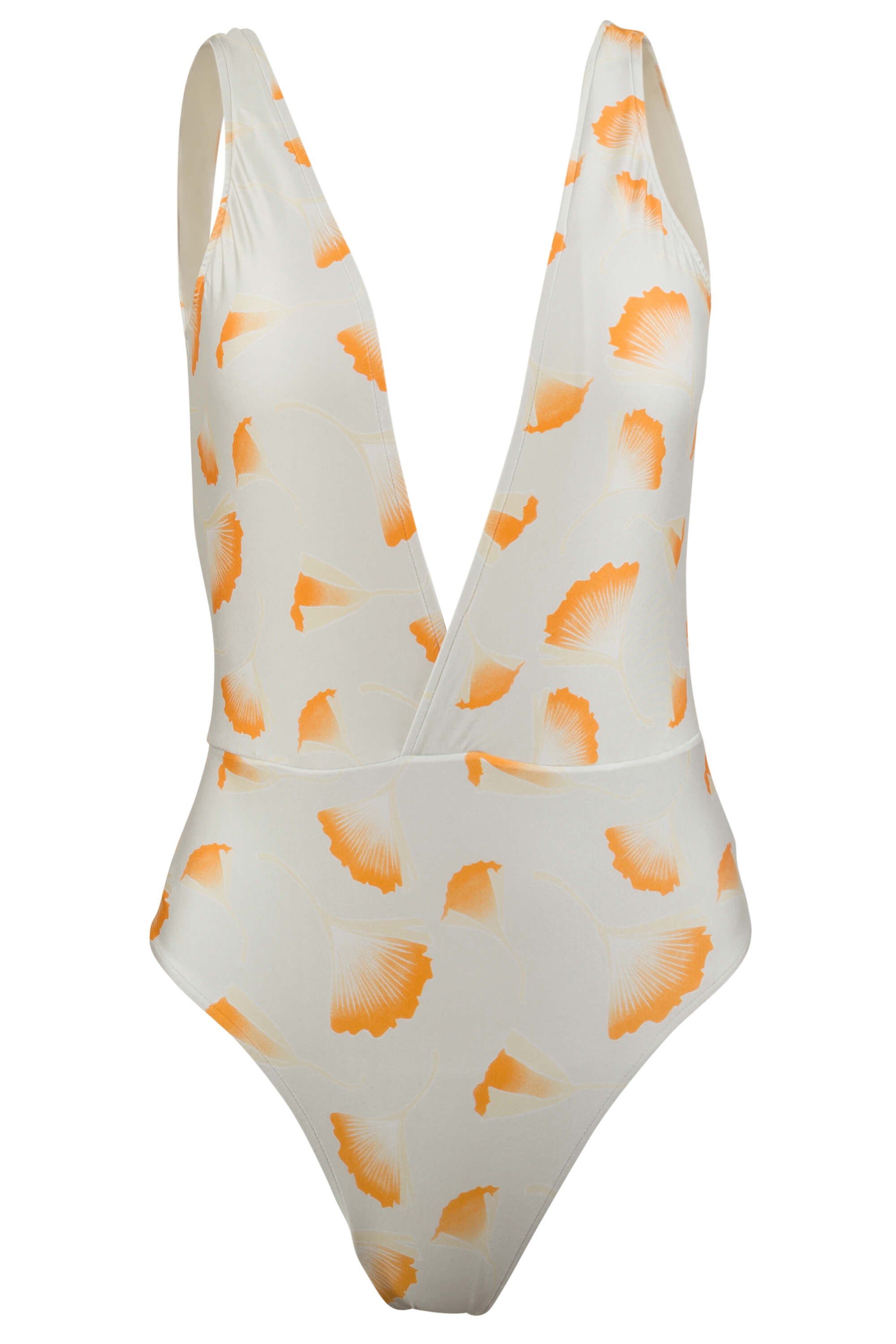 Jacky Deep Plunge One Piece Swimsuit - Ginkgo Ivory - Large