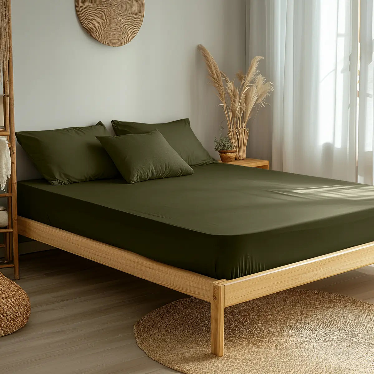 Fein-Jersey Spannbettlaken - Waldgrün / 180-200 x 200 cm