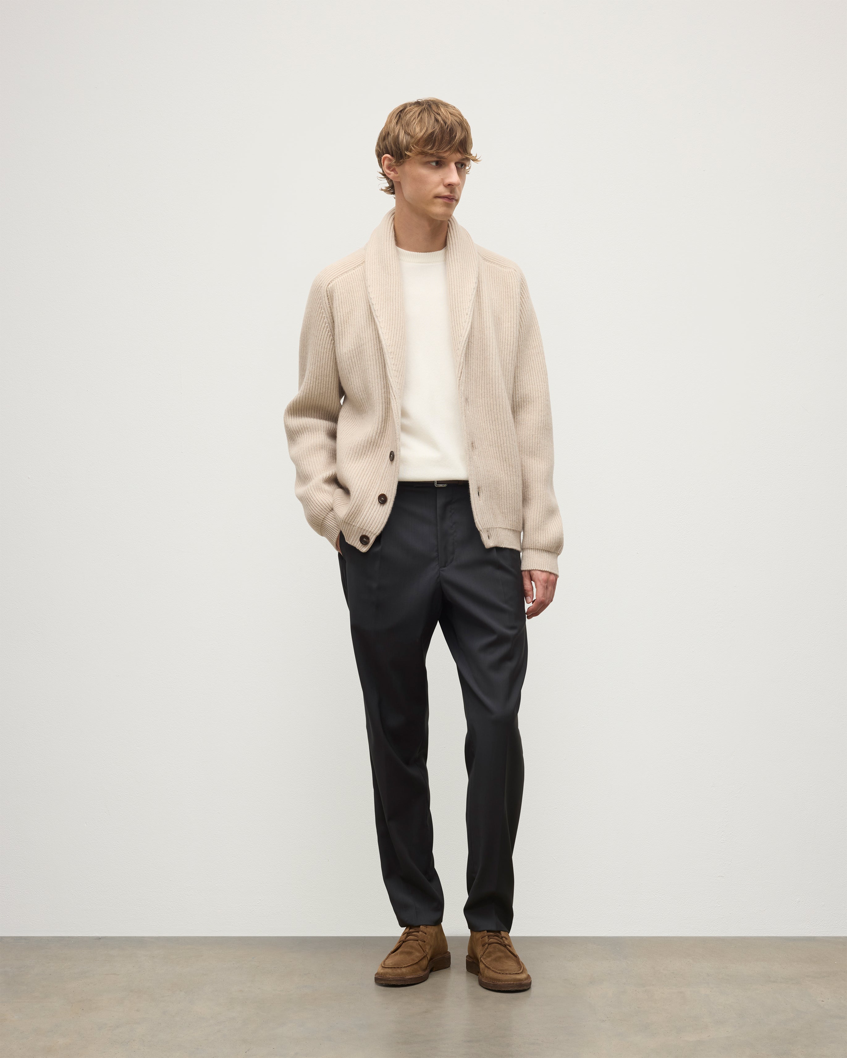 Pioneer Natural Shawl Collar Cashmere Cardigan - XS