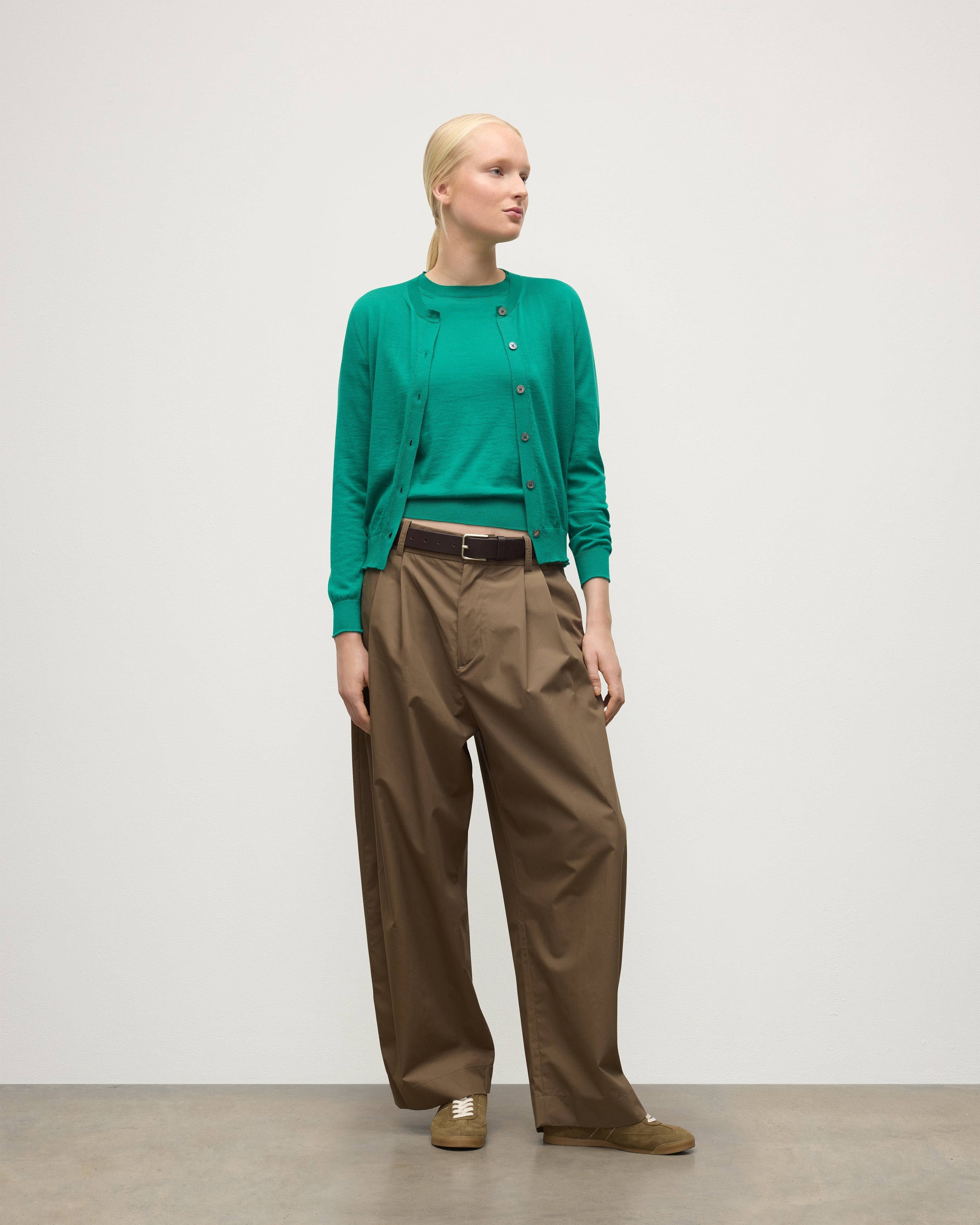 Honor Bright Green Superfine Cashmere Cardigan - XS