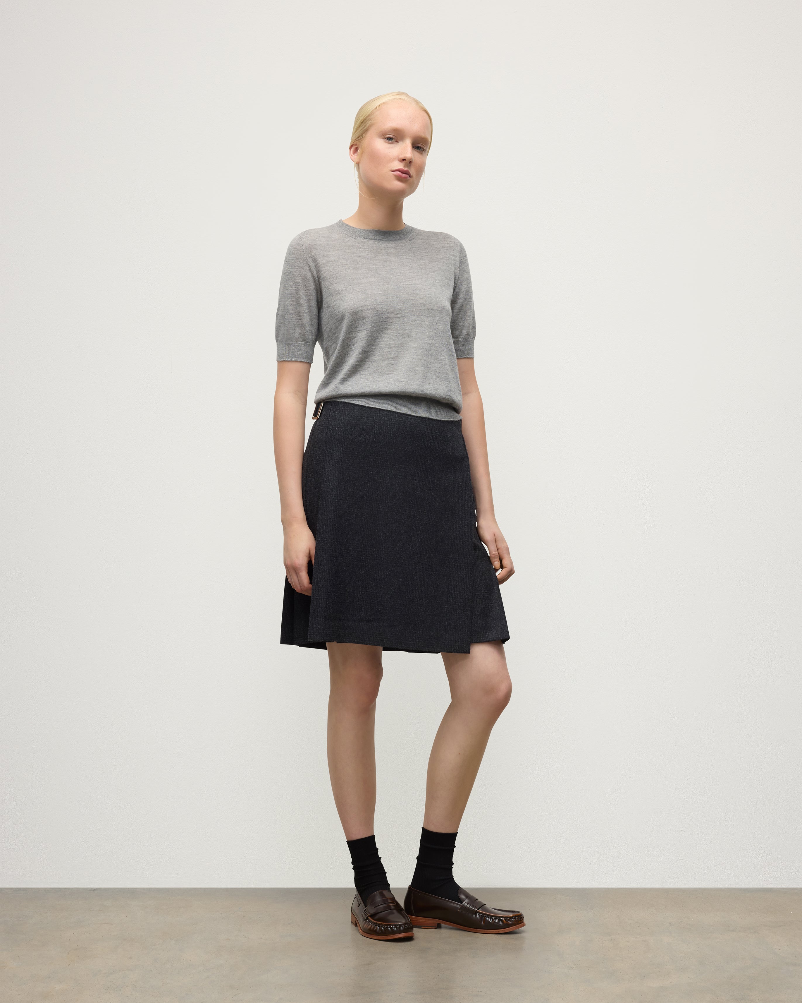 Honor Grey Superfine Cashmere T-Shirt - XL