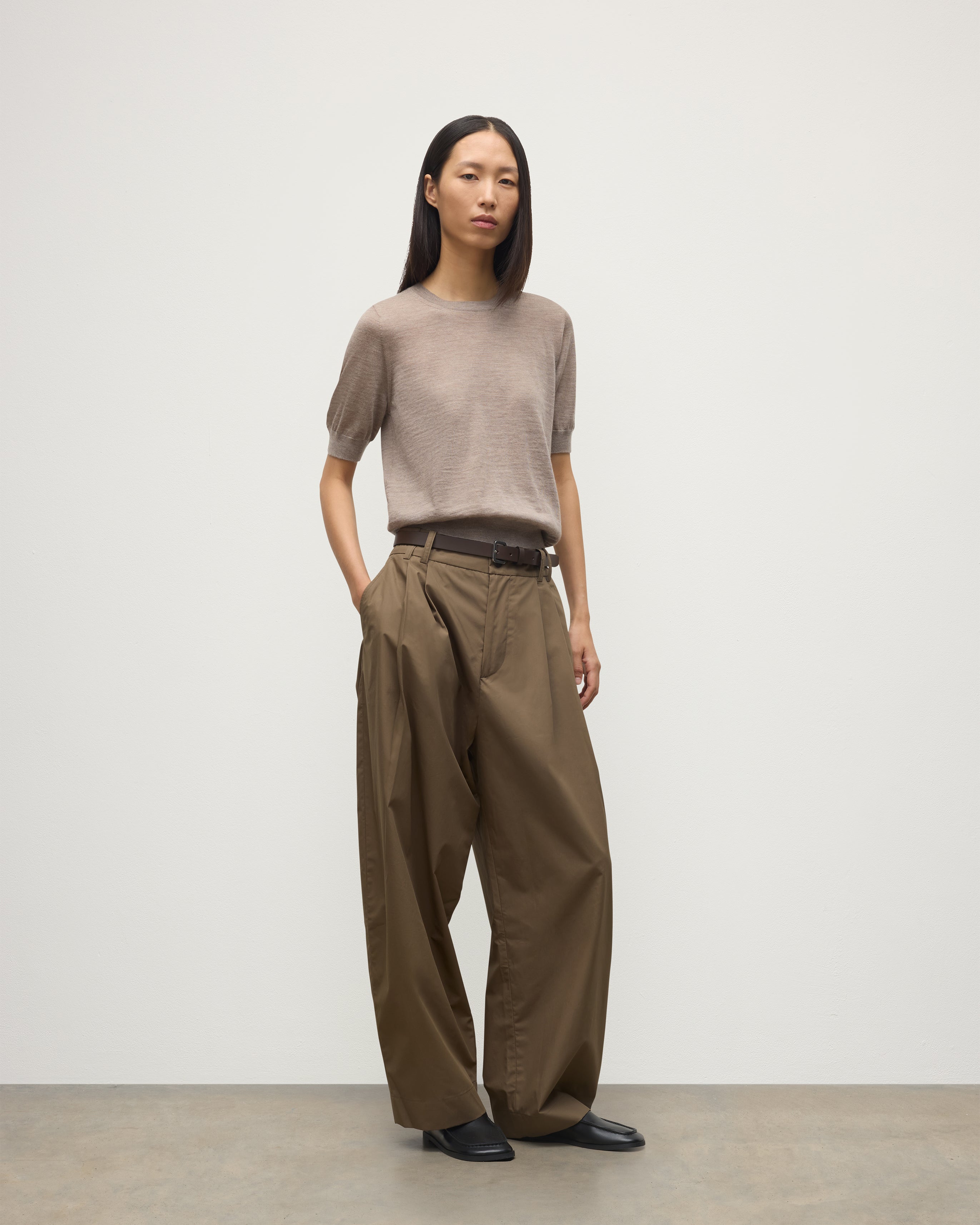 Honor Light Brown Superfine Cashmere T-Shirt - XS