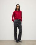 Lunan Classic Red Cashmere Crew Jumper - S
